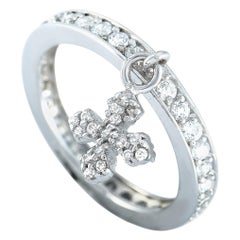 King Baby Sterling Silver and Cubic Zirconia Cross Ring
