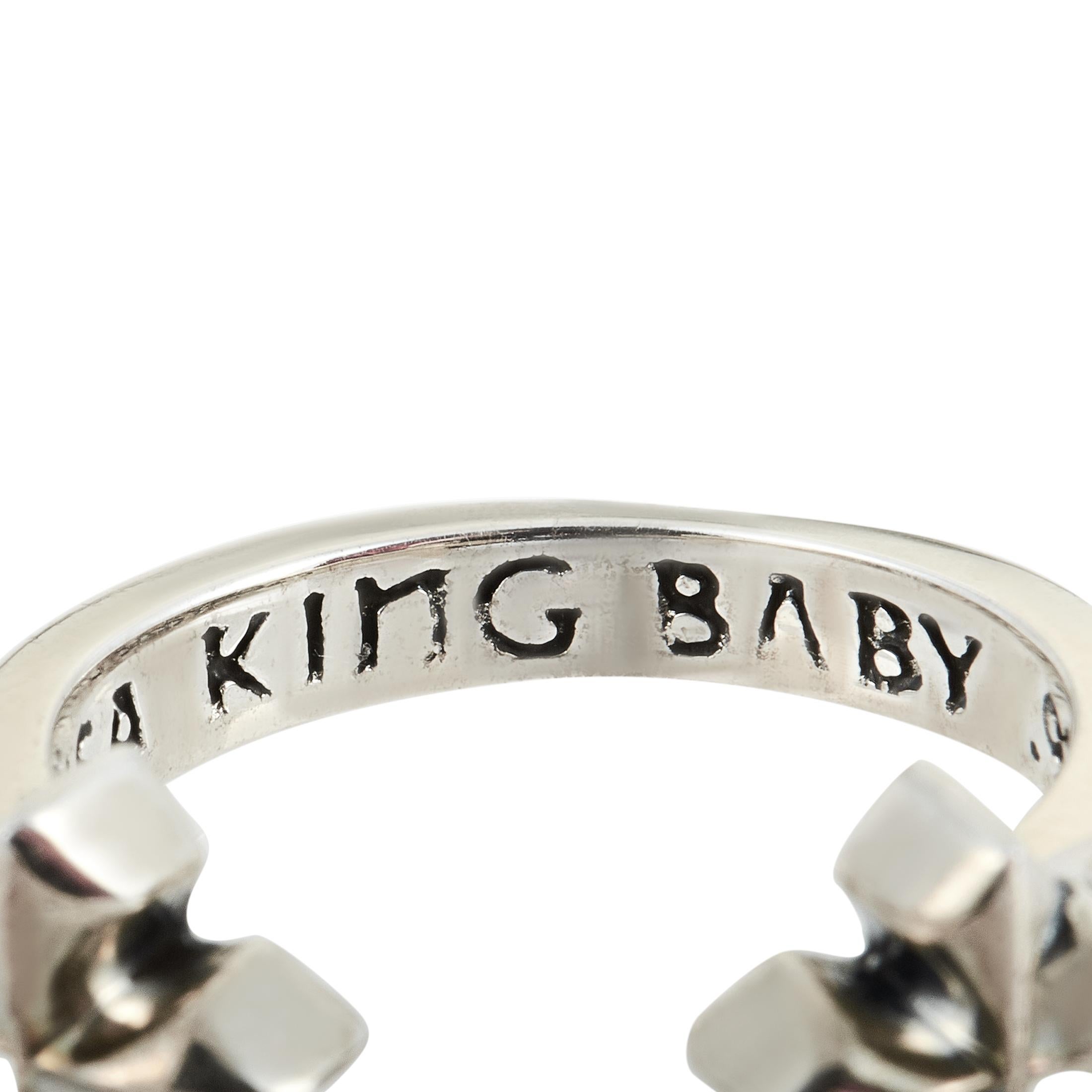 King Baby Sterling Silver Cross Open Ring 2