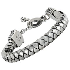 Used King Baby Sterling Silver Crown Toggle Clasp Bracelet