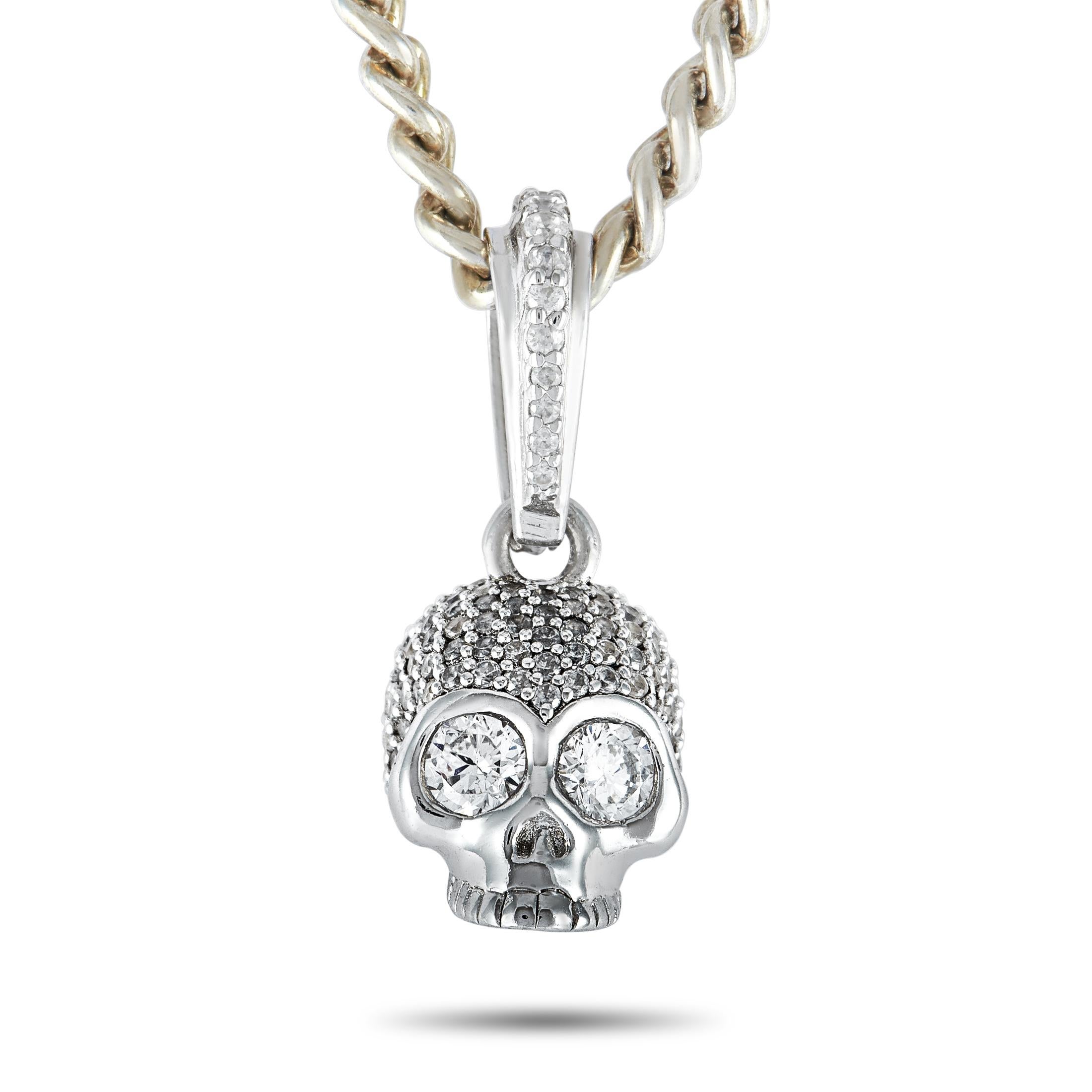 King Baby Sterling Silver Hamlet Skull Pendant Necklace In New Condition In Southampton, PA