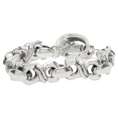 Used King Baby Sterling Silver Interlocking S Link Bracelet