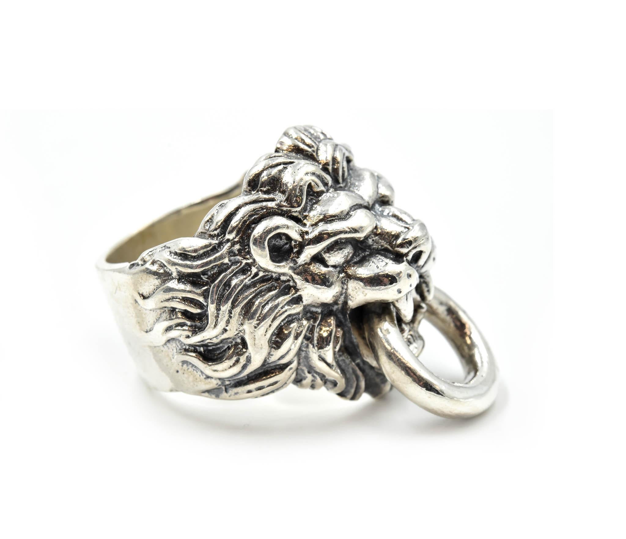 Designer: King Baby
Material: sterling silver
Dimensions: ring measures 1-inch long 
Weight: 49.30 grams
Ring Size: 10 1/2 (please allow two additional shipping days for sizing requests)
Retail: $725
