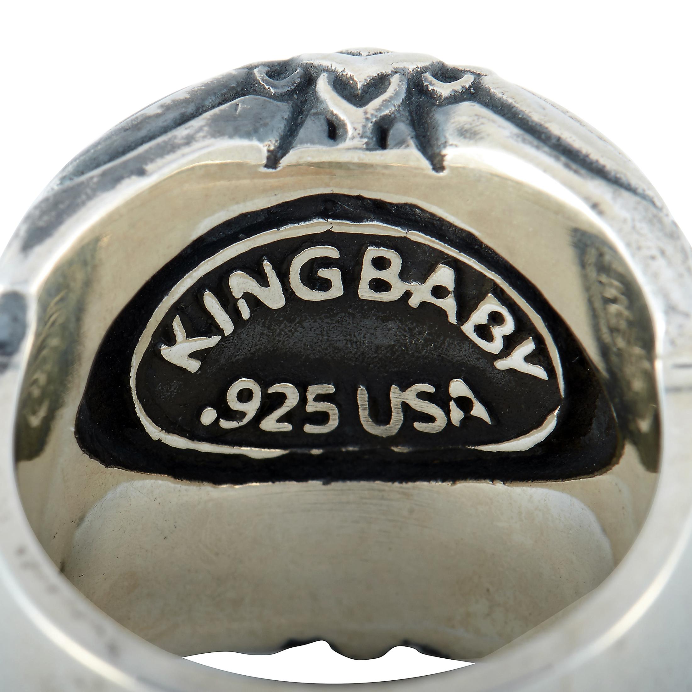 King Baby Sterling Silver Oni Mask Ring In New Condition In Southampton, PA