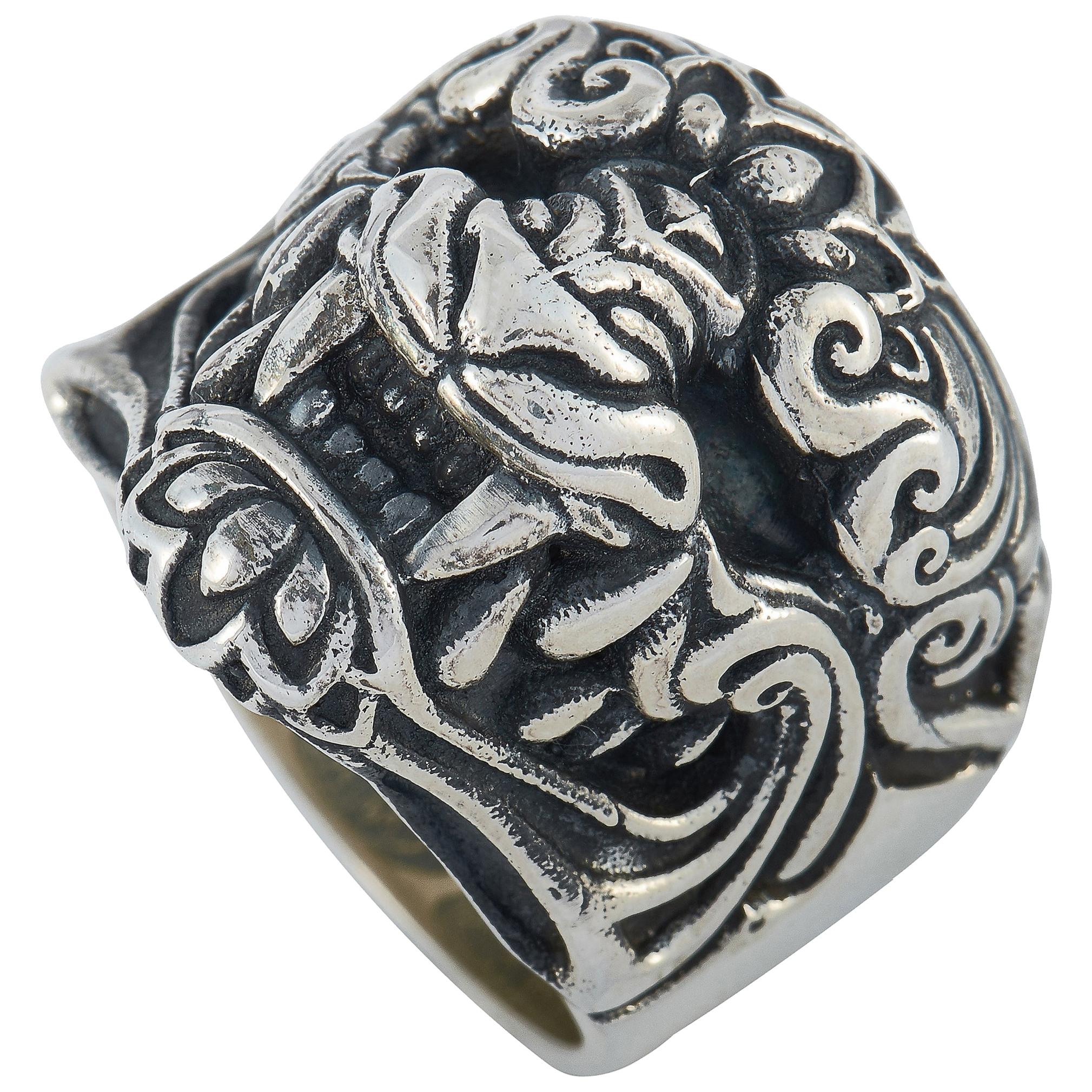 King Baby Sterling Silver Oni Mask Ring