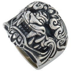 Used King Baby Sterling Silver Oni Mask Ring