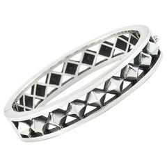 Used King Baby Sterling Silver Pyramid Bangle Bracelet