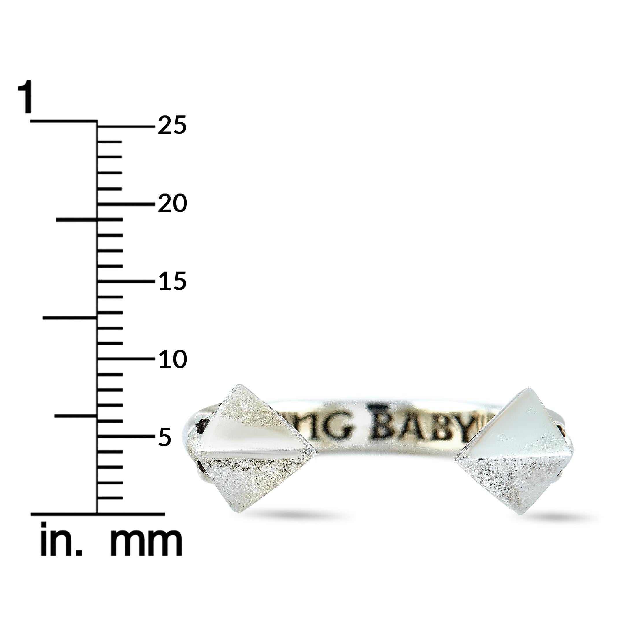 King Baby Sterling Silver Pyramids Open Ring 3