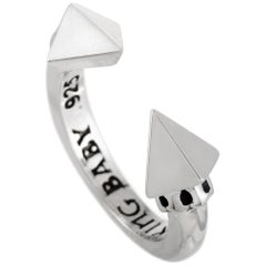 King Baby Sterling Silver Pyramids Open Ring