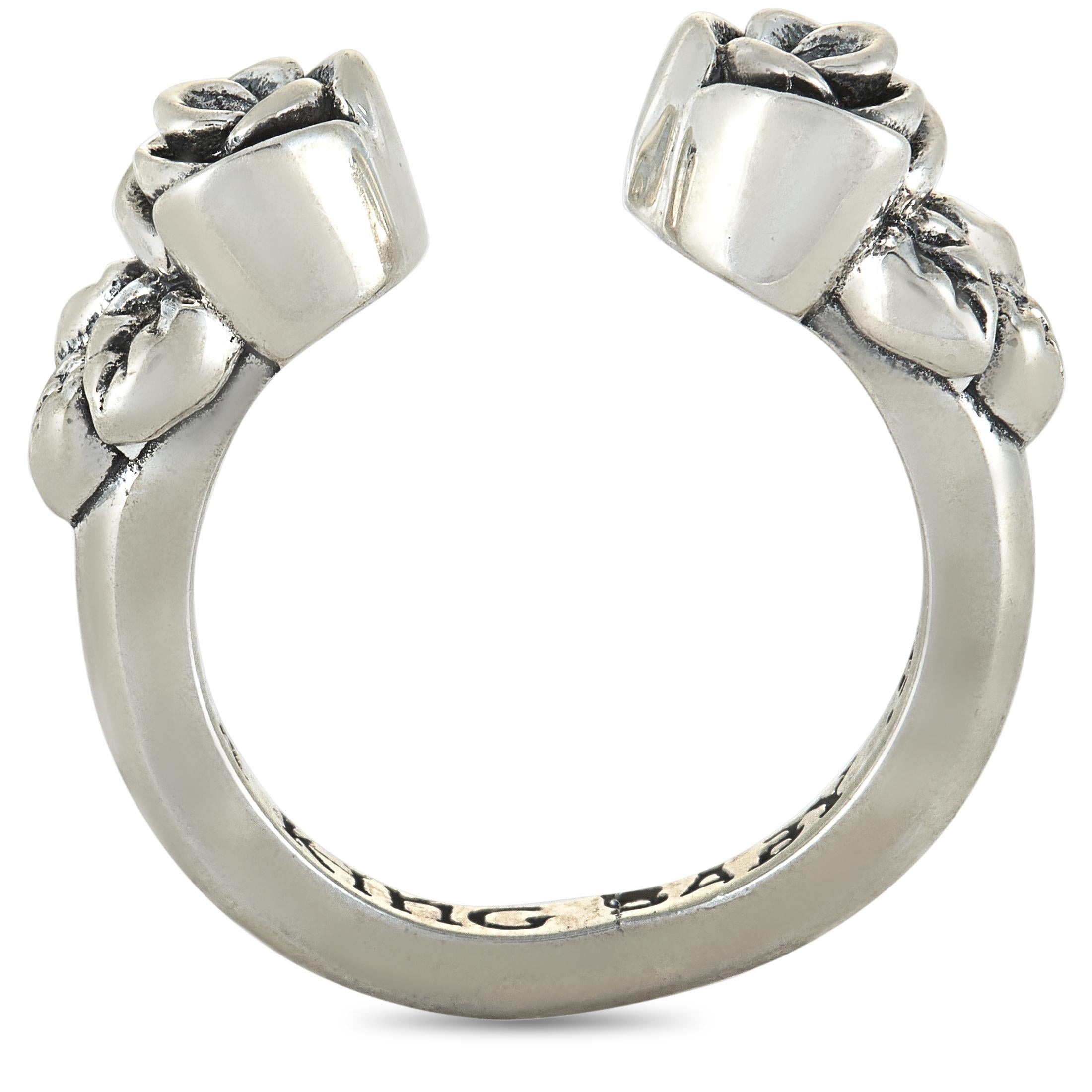 This King Baby ring is crafted from sterling silver and weighs 6.5 grams. The ring boasts band thickness of 3 mm and top height of 6 mm, while top dimensions measure 24 by 6 mm.

Offered in brand new condition, this jewelry piece includes the