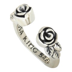 Used King Baby Sterling Silver Roses Open Ring