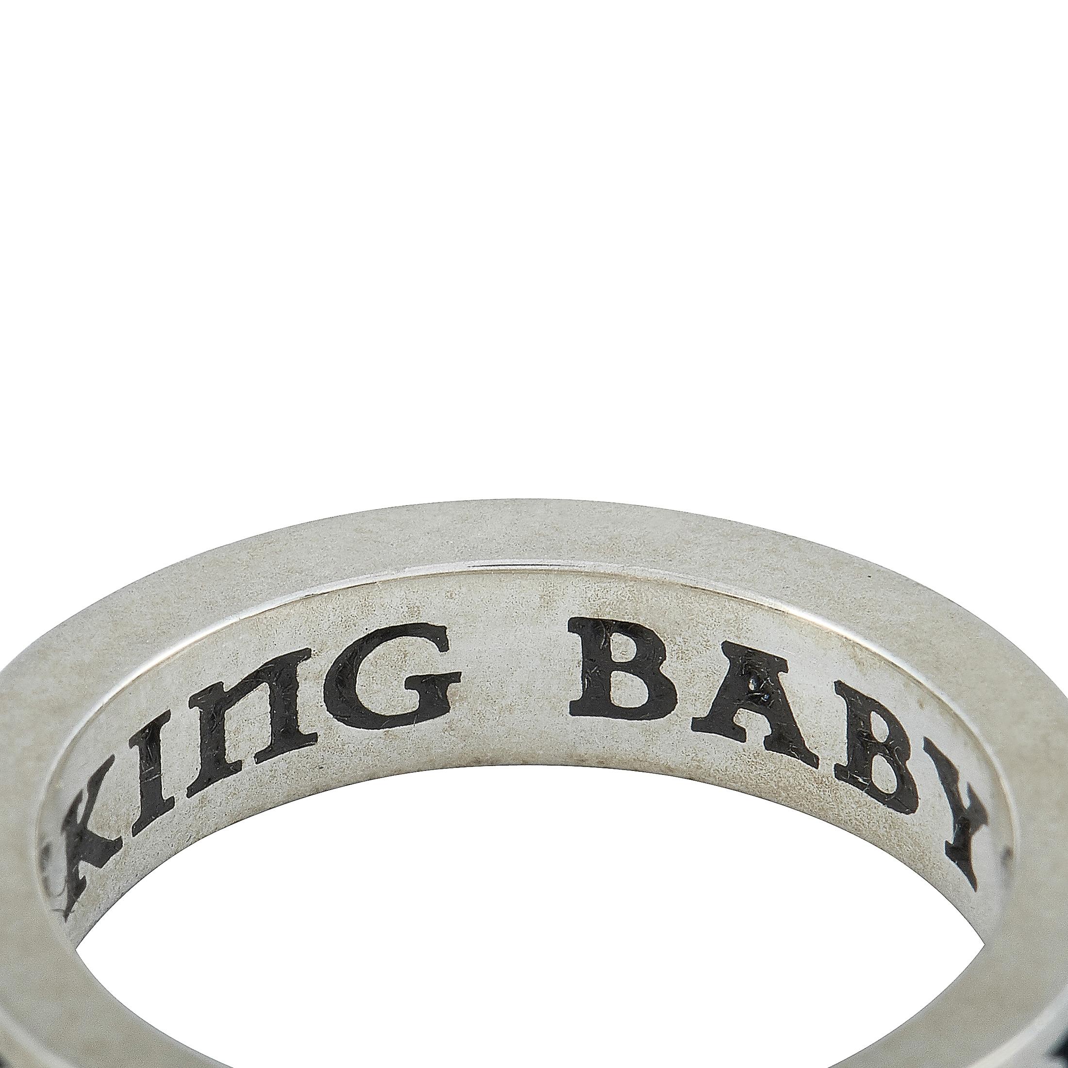 King Baby Sterling Silver Skull and Star Stackable Ring In New Condition In Southampton, PA