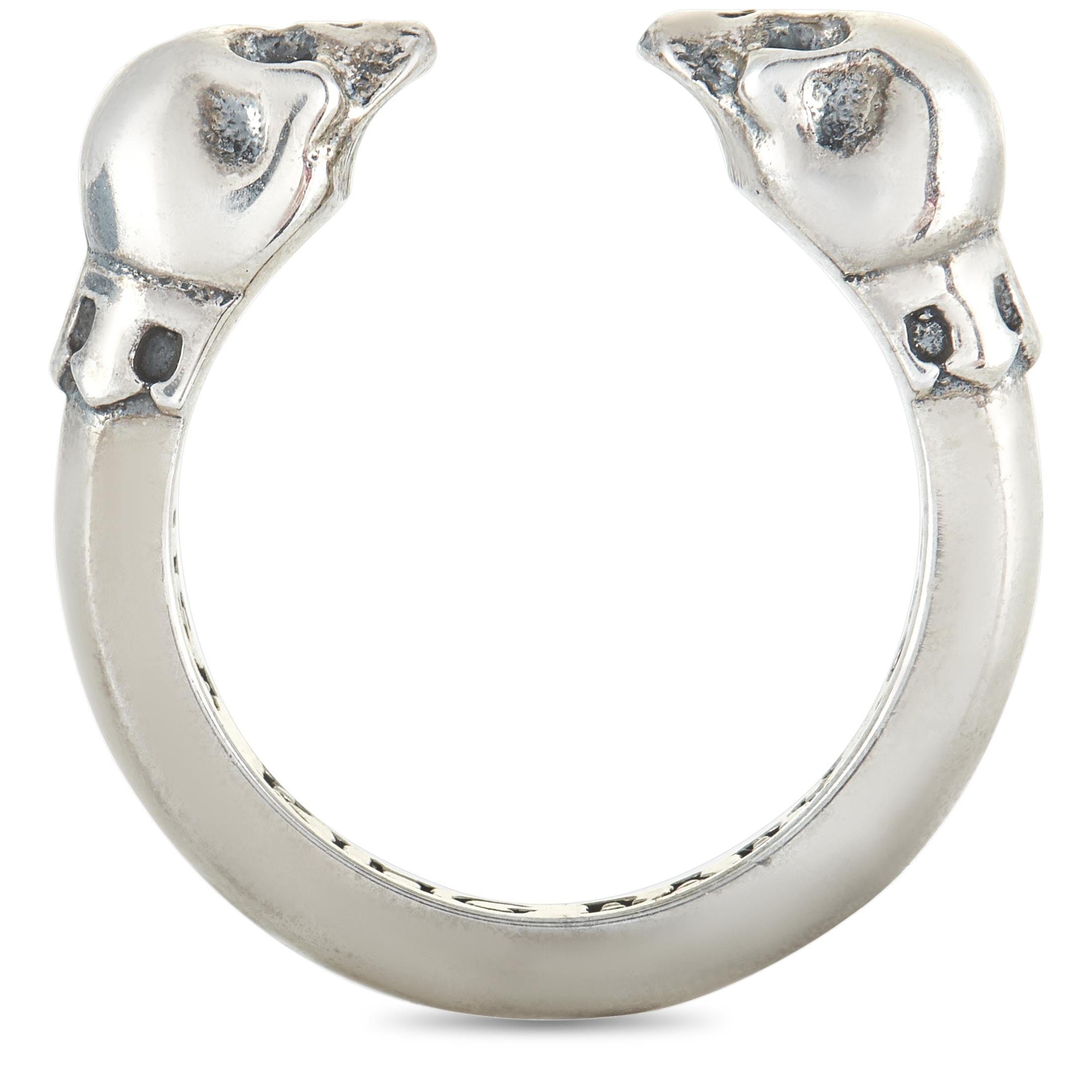 This King Baby open ring is crafted from sterling silver and weighs 5.9 grams. The ring boasts band thickness of 1 mm and top height of 2 mm, while top dimensions measure 20 by 5 mm.

Offered in brand new condition, this item includes the