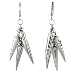 King Baby Sterling Silver Spike Lever Back Earrings