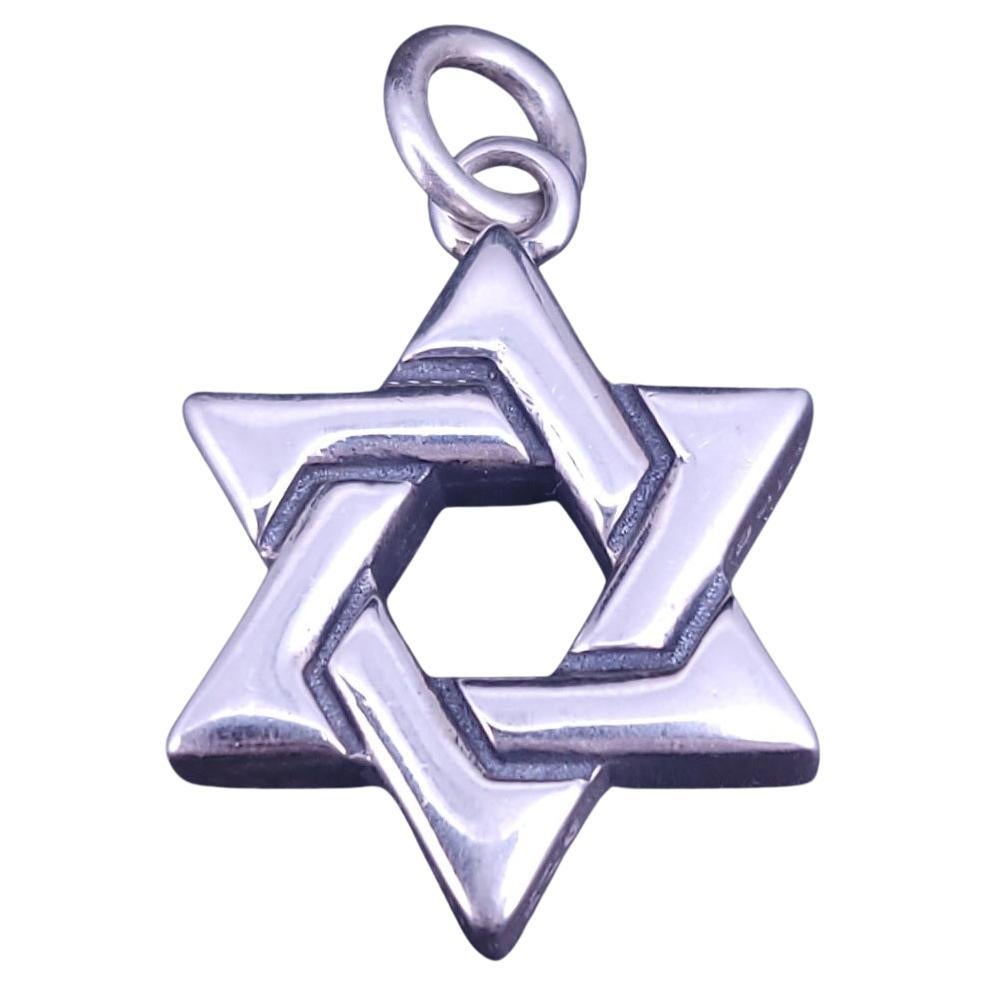 Ciondolo a forma di stella di David in argento Sterling King, 12,7 g, eccellente