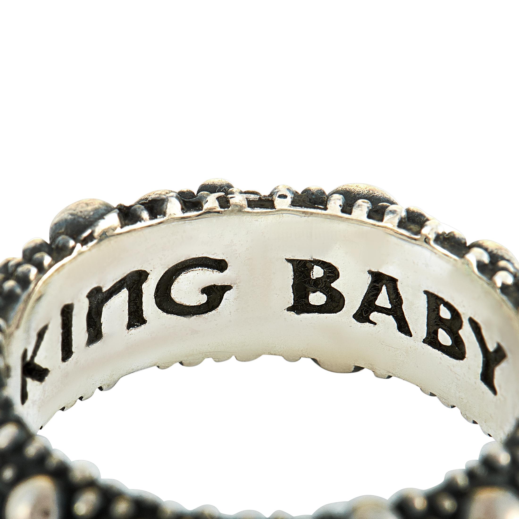 King Baby Sterling Silver Stingray Texture Ring 3