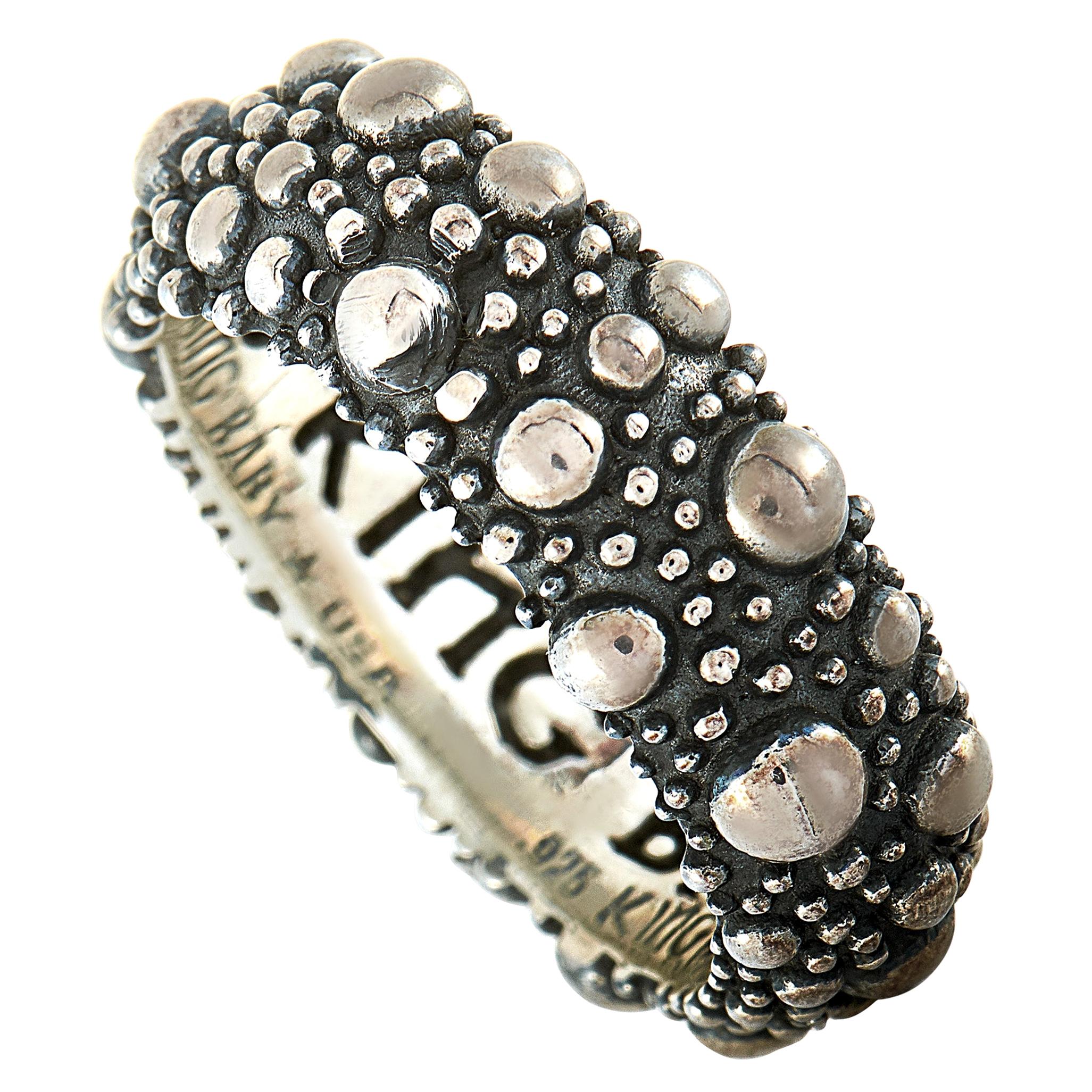 King Baby Sterling Silver Stingray Texture Ring