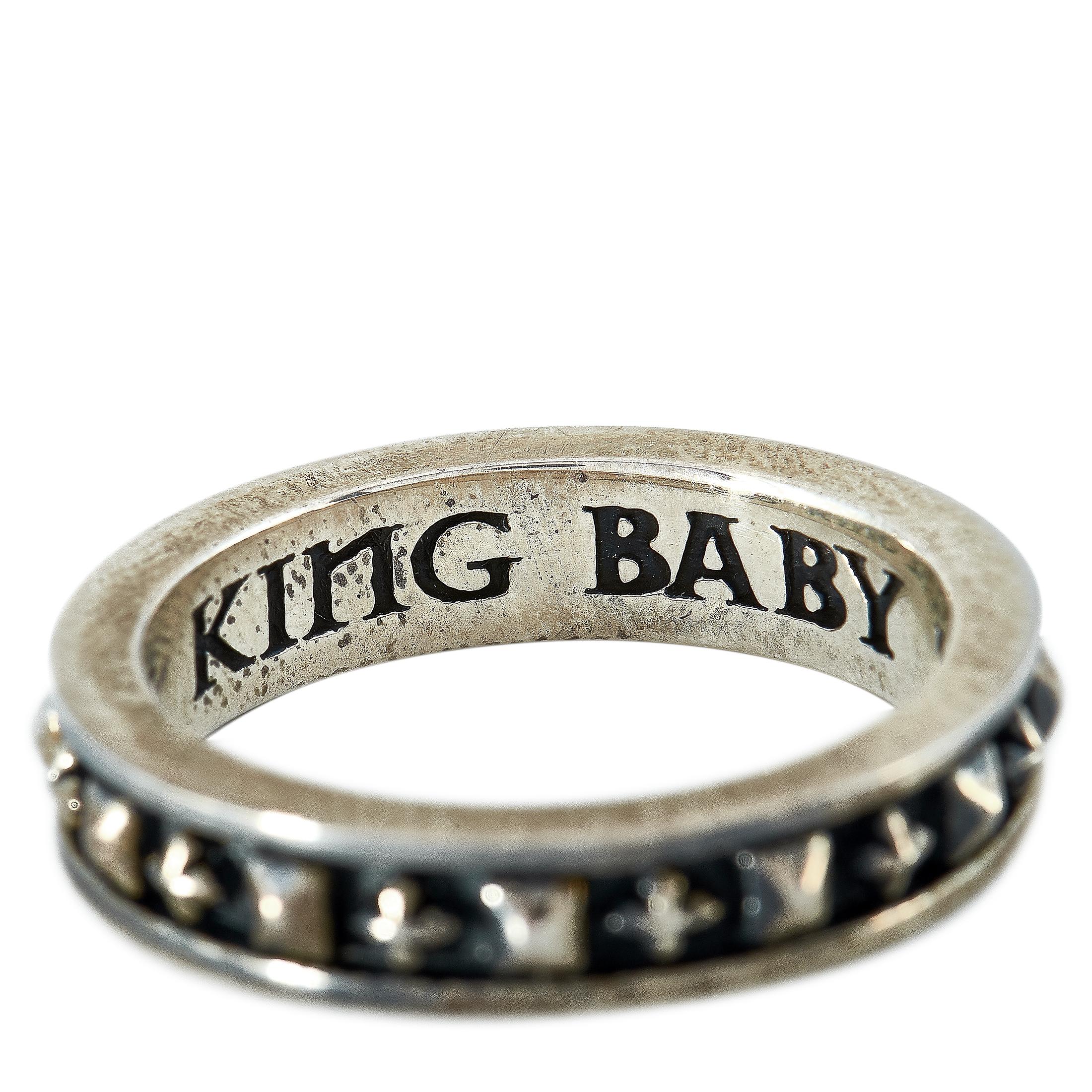 King Baby Sterling Silver Studded Stackable Ring 2
