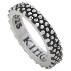 King Baby Sterling Silver Thin Industrial Texture Ring
