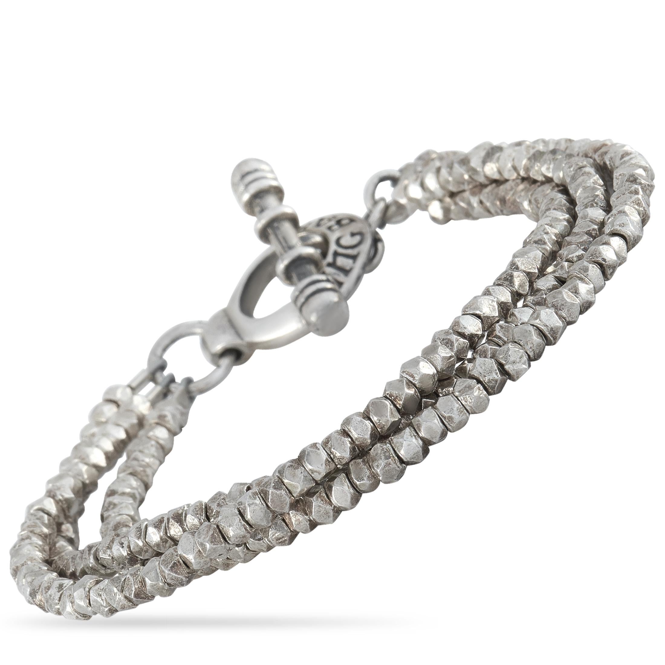 Women's or Men's King Baby Sterling Silver Three-Strand Bracelet