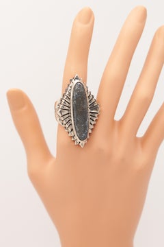 King Baby Sterling Silver Turquiose Concho Ring