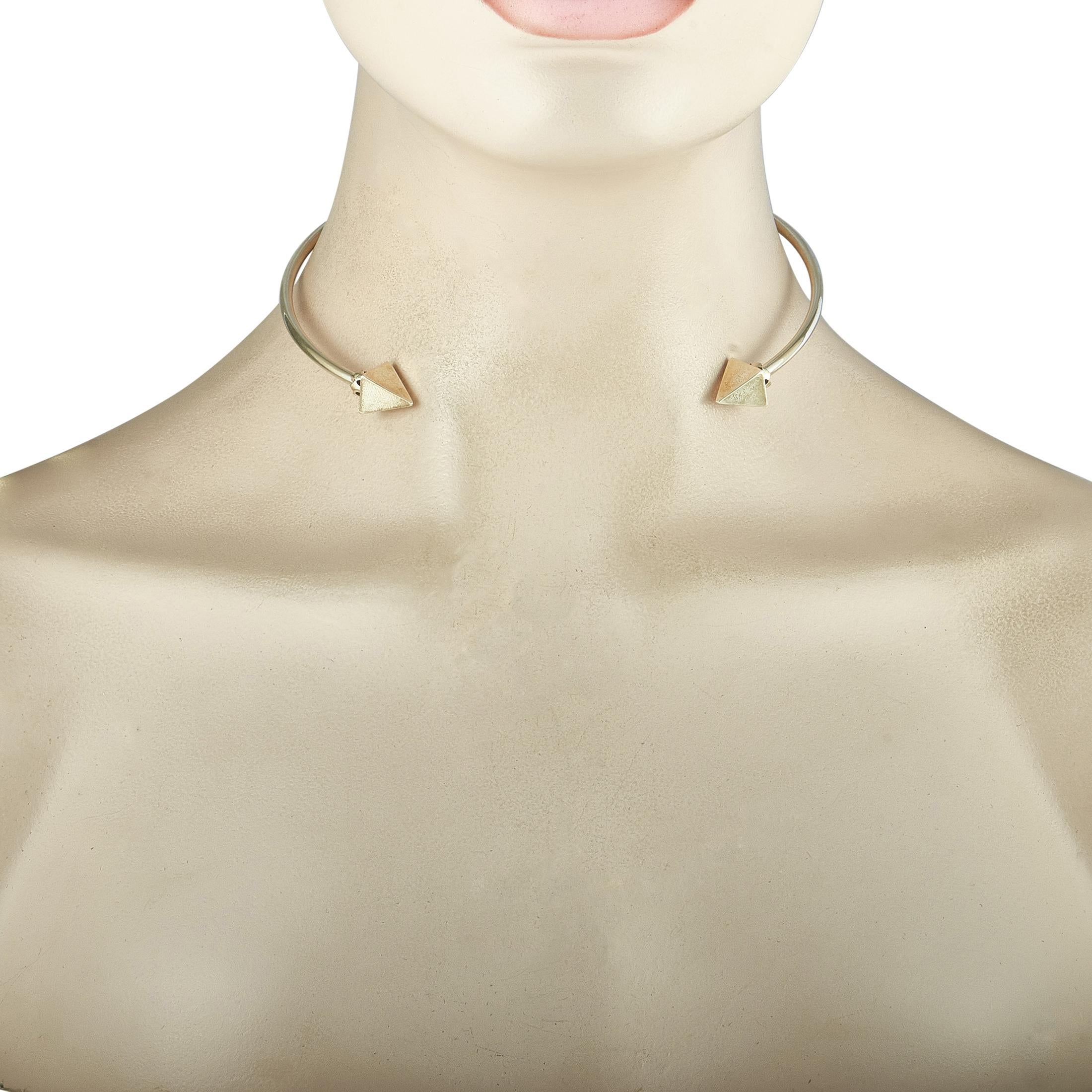 This King Baby choker necklace is crafted from sterling silver and weighs 34.8 grams, measuring 14” in length.

The necklace is offered in brand new condition and includes the manufacturer’s pouch.