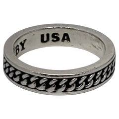 Anillo de plata de ley con diseño de cable de King Baby Studio, talla 10, n.º 24671