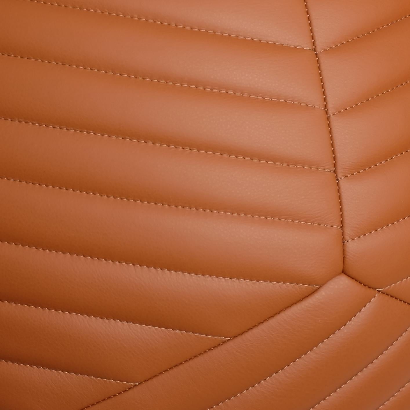 saddle brown leather ottoman