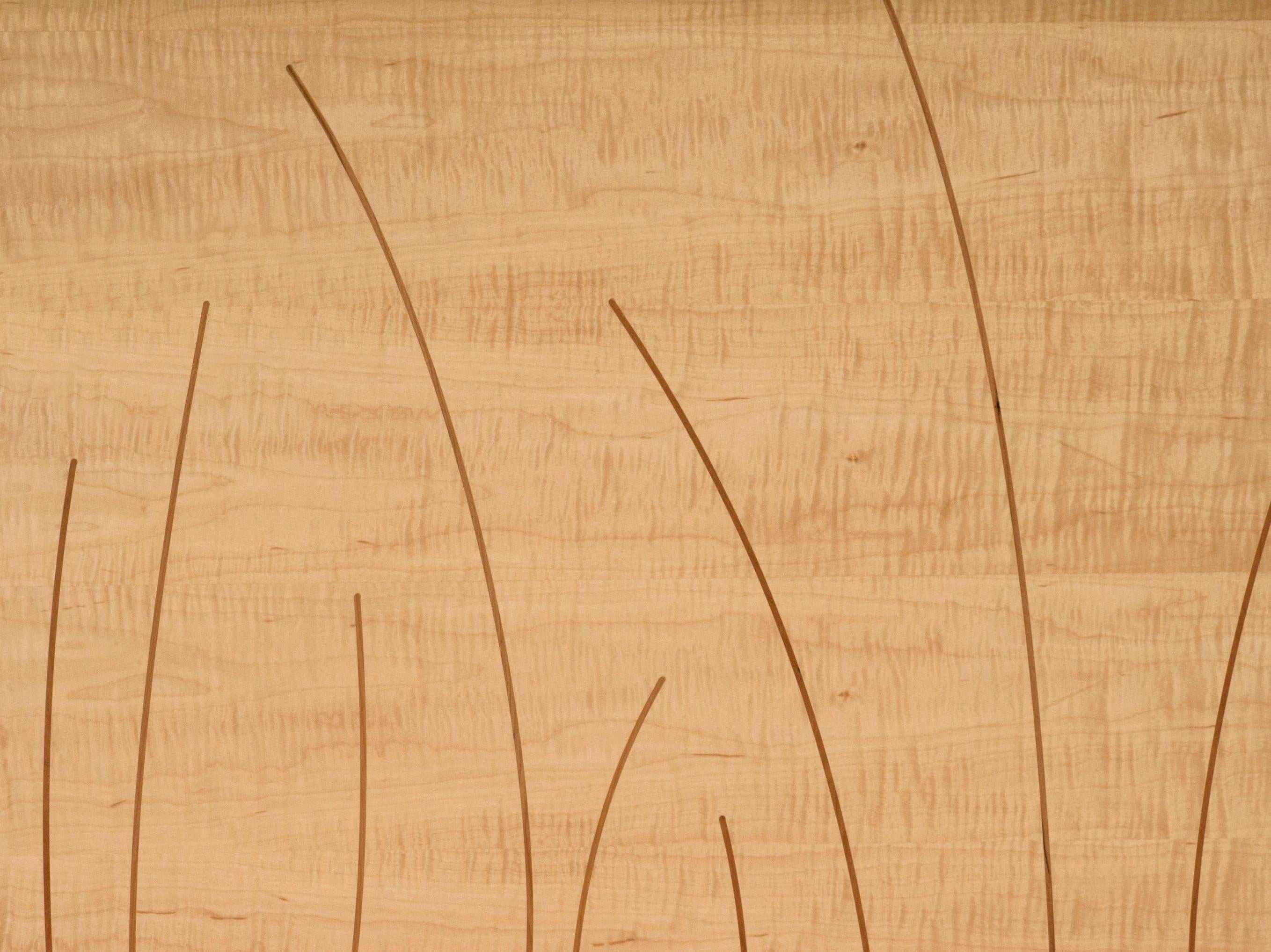 American King Bed Frame, Handmade in Natural Cherry And Curly Maple 