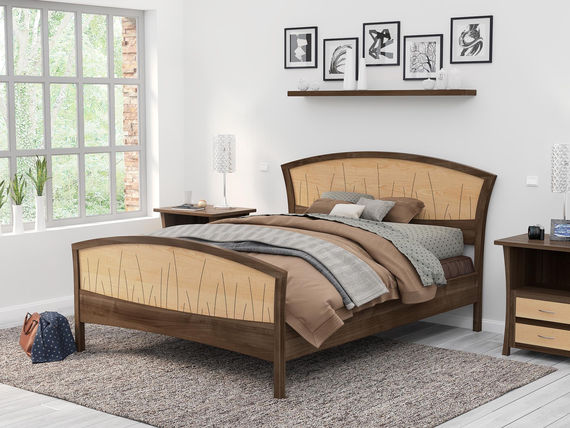 Con su moderno aspecto Art Decó/Moderno Danés, este impresionante bastidor de cama king size de madera maciza con cabecero y piecero a juego aportará una apacible serenidad a tu dormitorio.

Tanto el cabecero como el piecero presentan incrustaciones