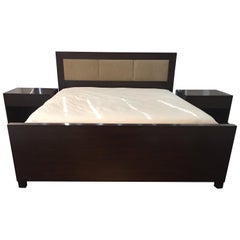King Bed Walnut and Leather custom and elegant