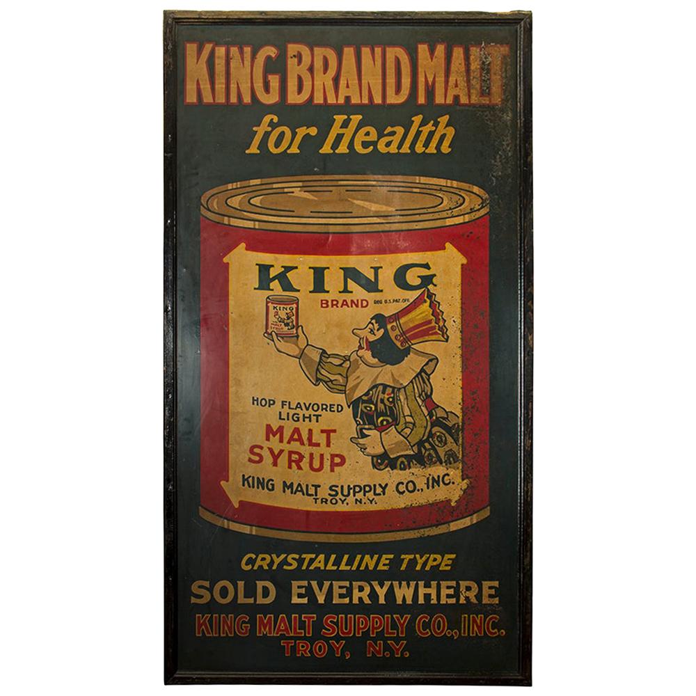 King Brand Malt Syrup Sign For Sale