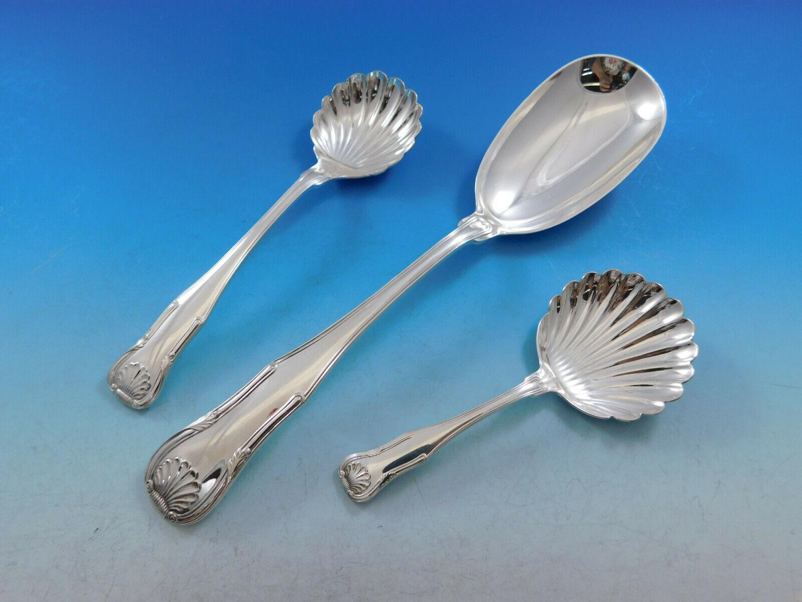 20th Century King by Kirk Stieff Sterling Silver Flatware Set Service 110 Pieces Shell Motif
