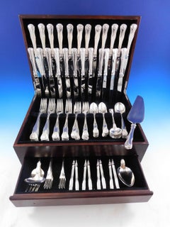 King by Kirk Stieff Sterling Silver Flatware Set Service 113 Pieces Dinner Size