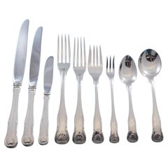 King by Kirk Stieff Sterling Silver Flatware Set Service 113 Pieces Dinner Size