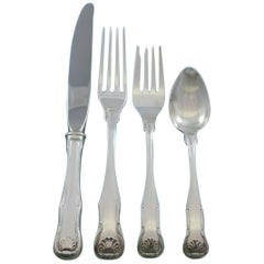 King by Kirk Stieff Sterling Silver Flatware Set Service 36 Pieces Shell Motif
