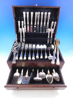 King by Kirk Stieff Sterling Silver Flatware Set Service 61 Pieces Shell Motif