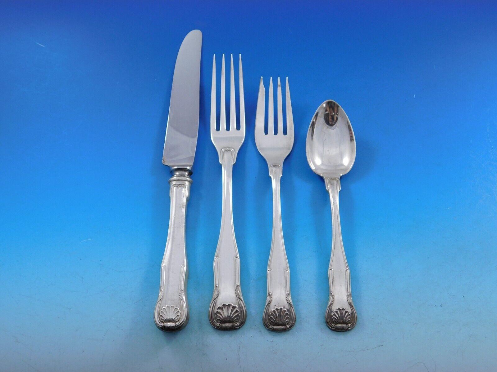 King by Kirk Stieff Sterling Silver Flatware Set Service 72 Pieces No monograms In Excellent Condition For Sale In Big Bend, WI