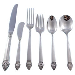 King Cedric by Oneida Sterling Silver Flatware Service For 8 Set 48 Pieces