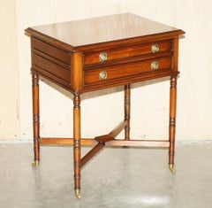 KING CHARLES FLEUR DE LIS HARDWOOD BRiGHTS OF NETTLEBED TWO DRAWER SIDE TABLE