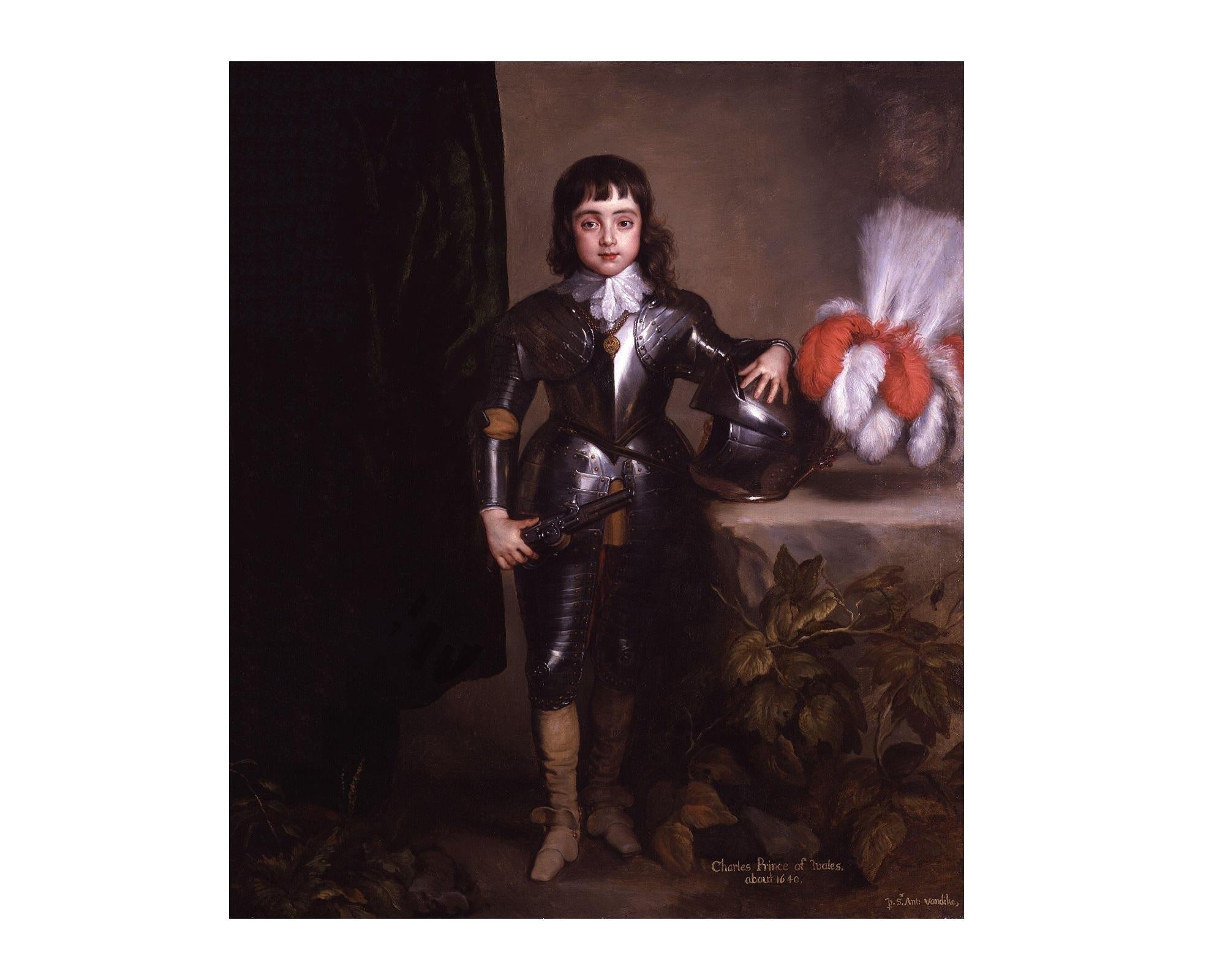 Belgian King Charles II, after Oil Painting by Baroque Revival Artist Anthony Van Dyck For Sale