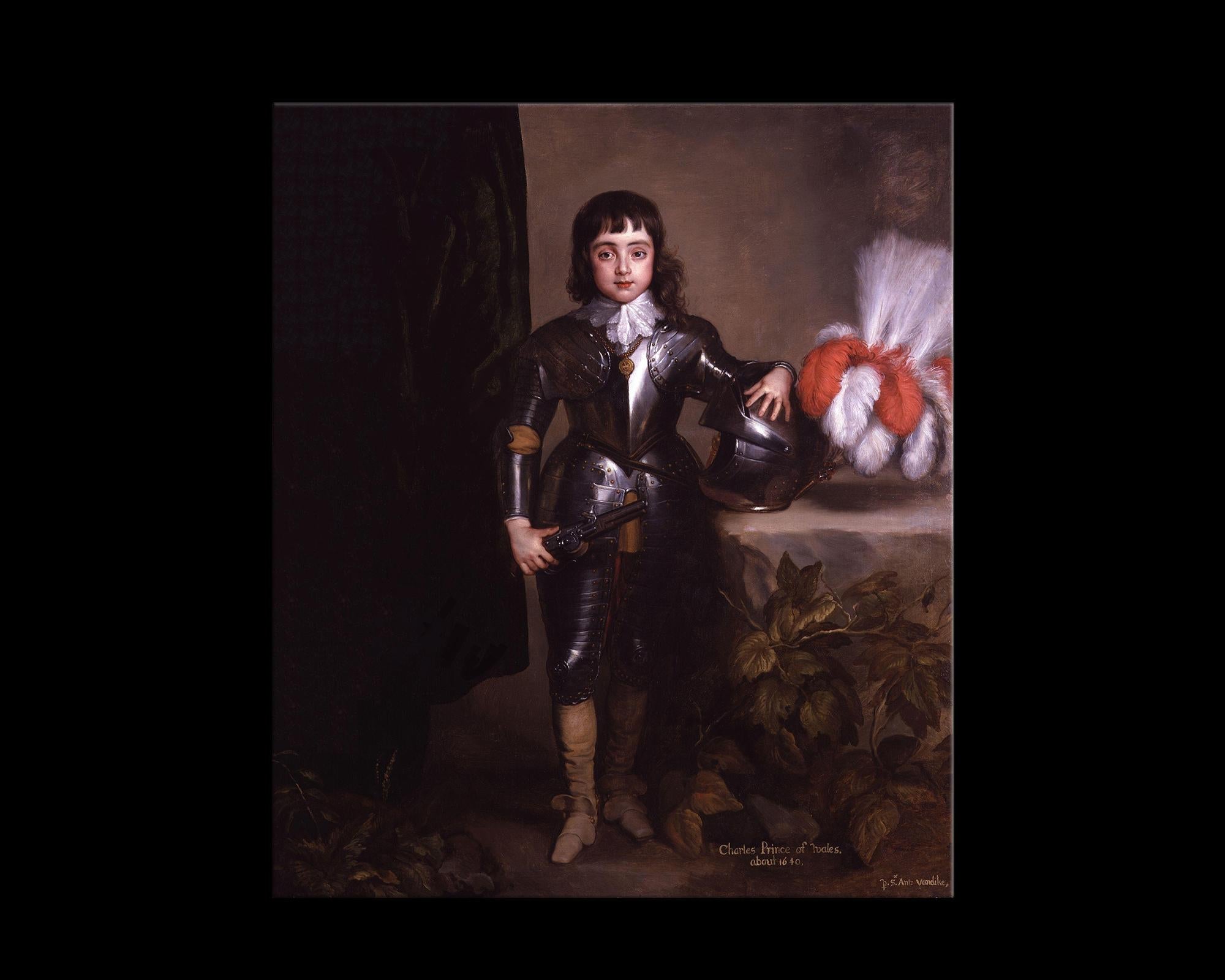 King Charles II, after Oil Painting by Baroque Revival Artist Anthony Van Dyck In Excellent Condition For Sale In Fairhope, AL