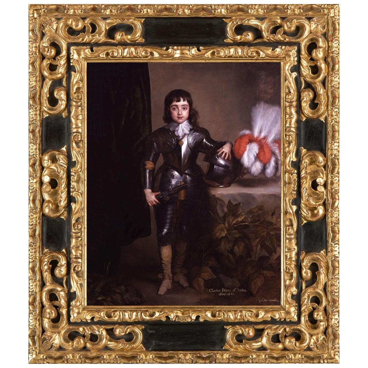 King Charles II, after Oil Painting by Baroque Revival Artist Anthony Van Dyck For Sale