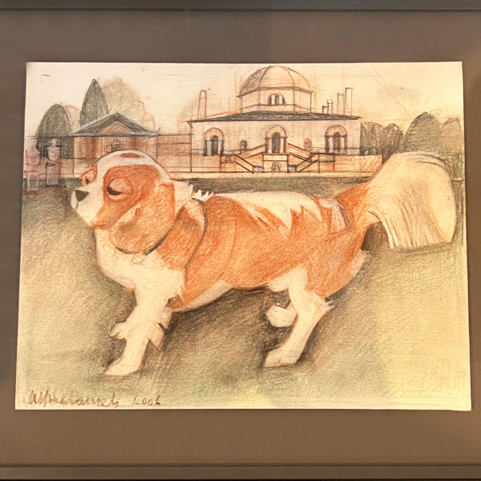A well executed pastel and pencil drawing of a delightful King Charles Spaniel signed and by Alfred Daniels. The perfect gift - or treat yourself! 

We have had this bespoke framed behind glass, with simple ebonised wood and black mount. The size of