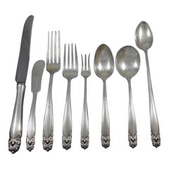 King Christian by Wallace Sterling Silver Flatware Set for 8 Service 74 Pieces