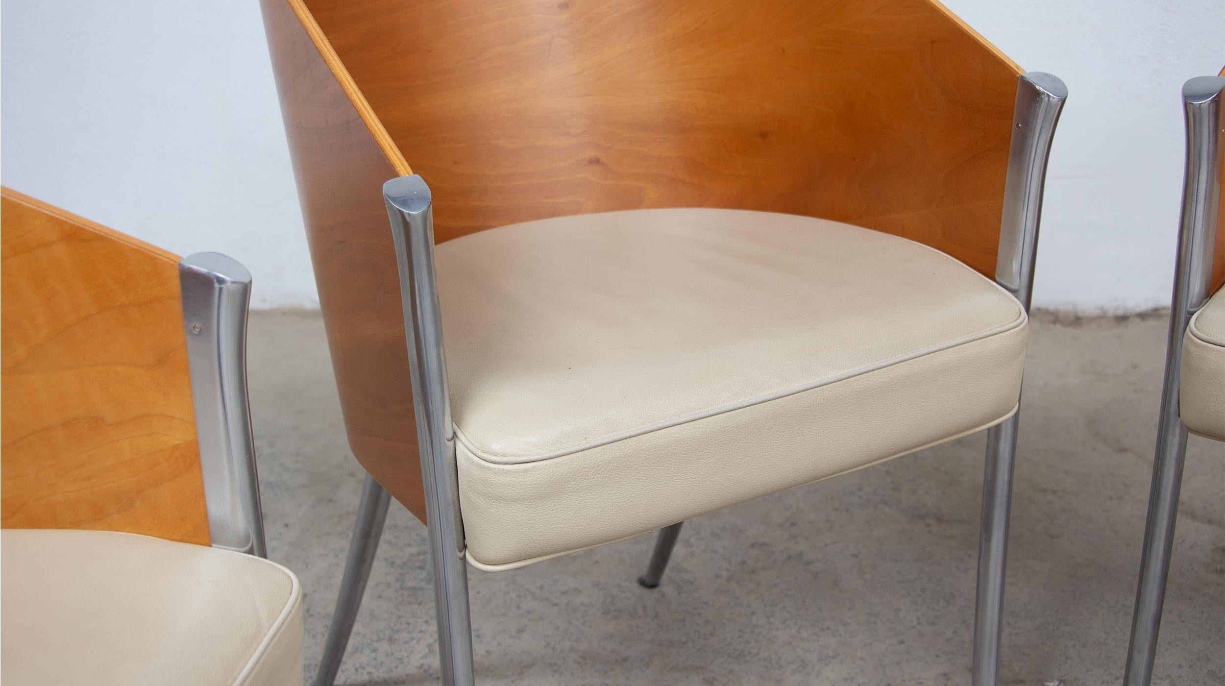 Aluminum King Costes Dining chairs by Philippe Starck for Driade Aleph