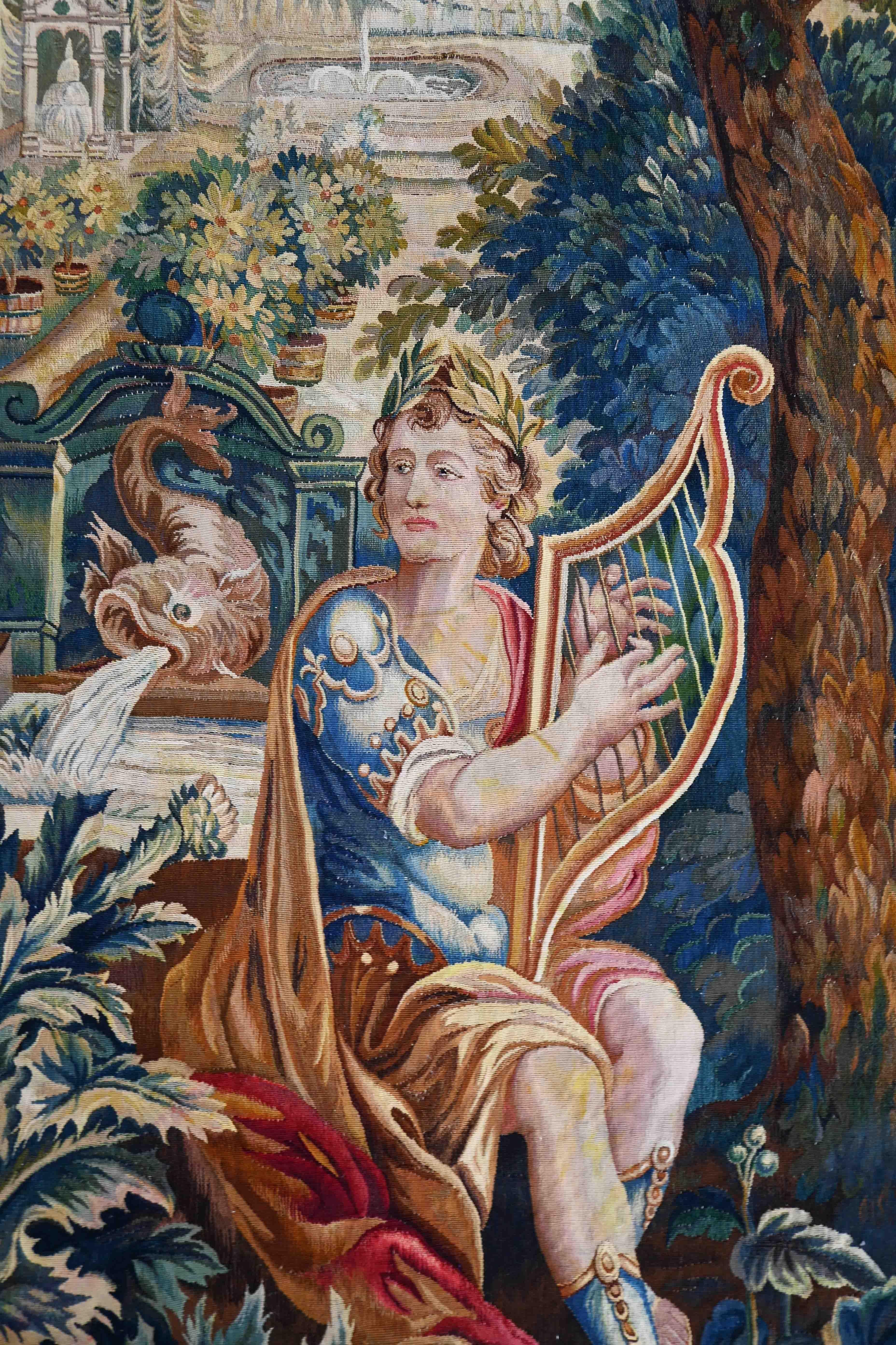 The King David Playing the Harp - Brüsseler Wandteppich Ende 18. Jahrhundert - N° 1480 im Angebot 1