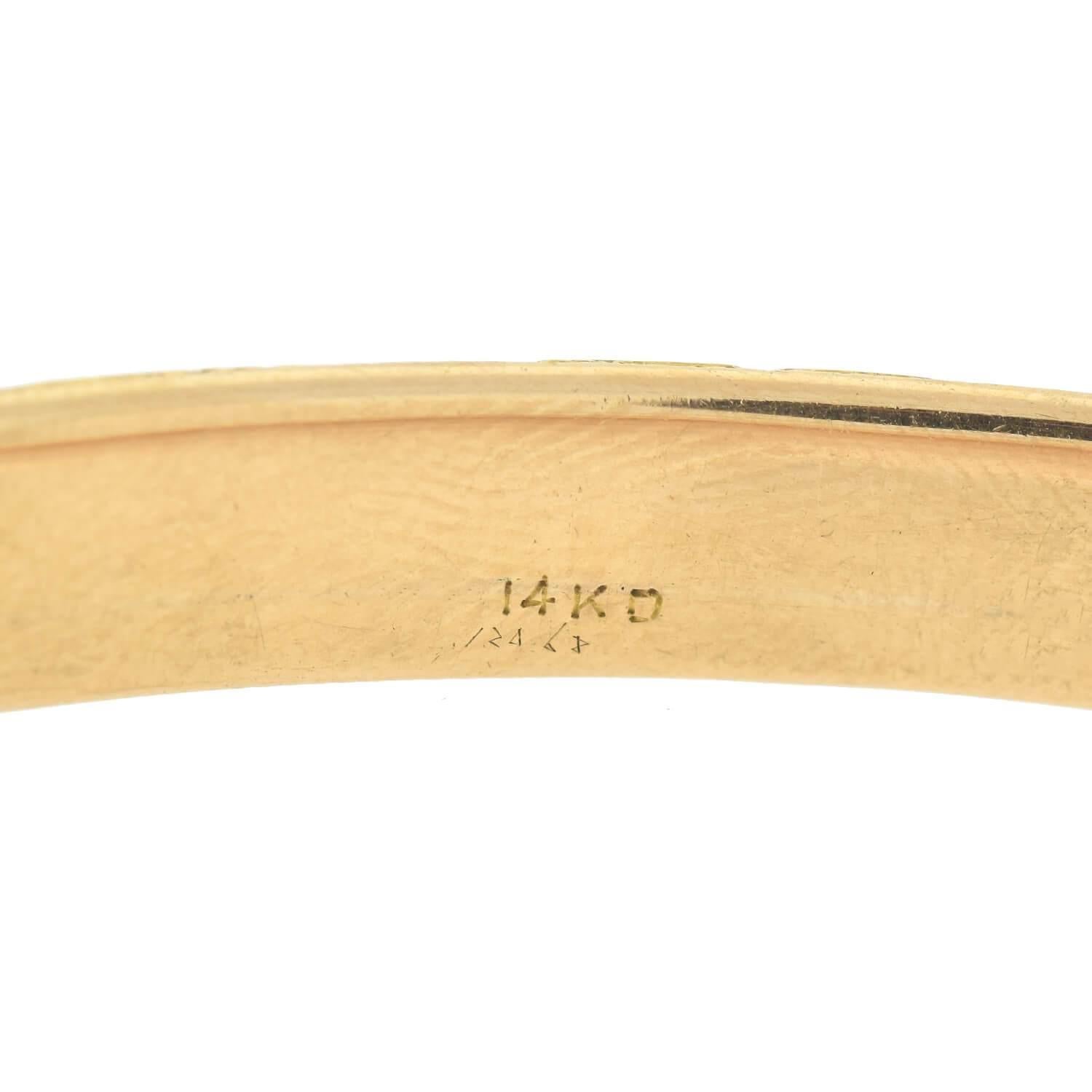 King & Dreher 14kt geschnitzter geblümter Armreif Damen