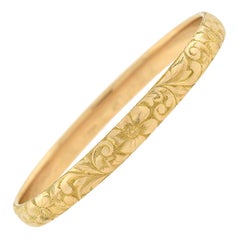 King & Dreher Bracciale floreale intagliato 14kt