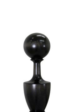 King Ebony Stained Maple Four Poster Cannonball Bed with Panel Headboard