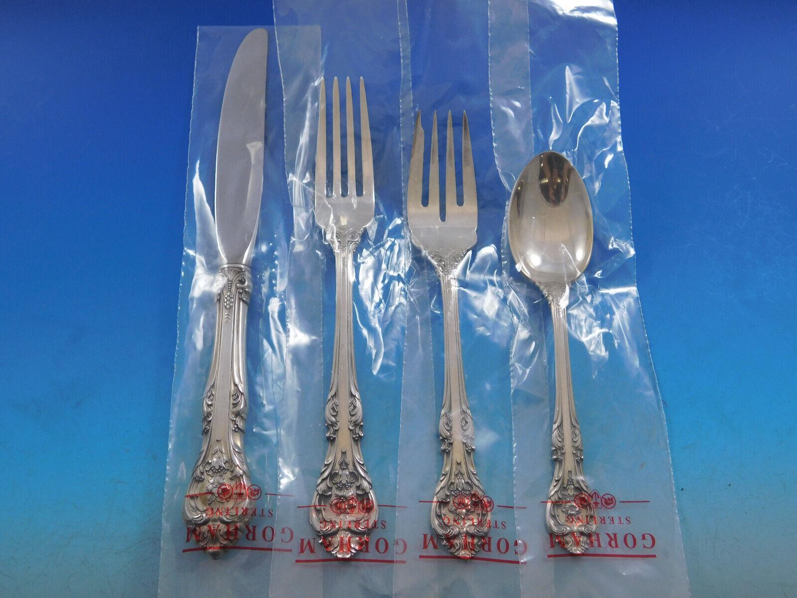 King Edward by Gorham Sterling Silver Flatware Set 16 Service 96 pcs Place New In Excellent Condition For Sale In Big Bend, WI